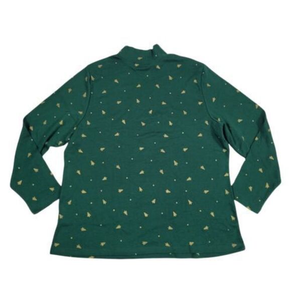 Karen Scott Plus Size Metallic Tree-Print Top Spruce Night 2X - Picture 3 of 3